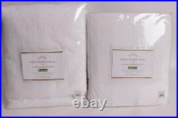 2 Pottery Barn Classic Belgian Flax Linen blackout drape curtains 50x84, white