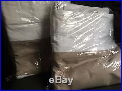 (2) Pottery Barn Classic Taupe Stripe Blackout Drapes, panels curtains 50x108