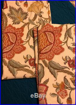 2 Pottery Barn Cynthia Palampore Curtains 50 x 84 Ivory Floral EUC
