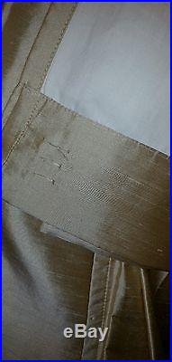 2 Pottery Barn Duponi Silk 104Wx96L Cotton Lined Drapes Sahara Perfect