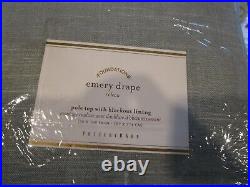 2 Pottery Barn EMERY CURTAINS DRAPEs panels blackout 50 108 blue dawn New