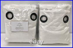 2 Pottery Barn Emery GROMMET 50 x 84 BLACKOUT CurtainsOff White/WhiteRead