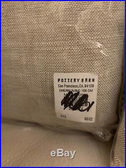 2 Pottery Barn Emery Grommet BLACKOUT 50x108 drapes panels OATMEAL Linen/cotton