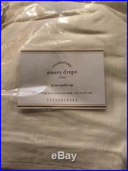 2 Pottery Barn Emery Linen/Cotton Drapes 3 in 1 poletop Double wide 100x96 White
