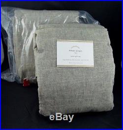 2 Pottery Barn Emery Linen Cotton Drapes Cotton Lined 100 x 84 Sable Brown