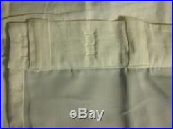 2 Pottery Barn Emery Linen/Cotton Pole Top Blackout Curtains White 50x108 Drapes