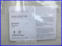 (2) Pottery Barn Emery Linen Cotton Rod Pocket Drapes Curtains 50x96 Ivory NEW