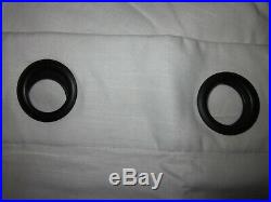 2 Pottery Barn Emery Linen Grommet Blackout Curtains White 50x84 Drape Free Ship