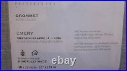 2 Pottery Barn Emery Linen Grommet Top Blackout Curtains Blue Dawn 50x96 4707180