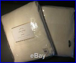 2 Pottery Barn Emery Linen Grommet Top Curtains White 50x96 Drapes New Free Ship