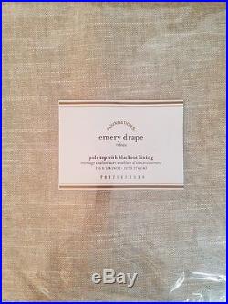 2 Pottery Barn Emery Pole Top With Blackout Lining Drapes 50 X 108 OATMEAL