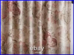 2 Pottery Barn Grace Print Floral Linen/Cotton Curtains Drapes, 50 x 84