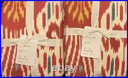 (2) Pottery Barn Ikat Print Rod Pocket Drape Curtains 50x84 Warm Multi NEW