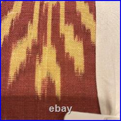 (2) Pottery Barn Ikat Print Rod Pocket Drape Curtains 50x84 Warm Multi NEW