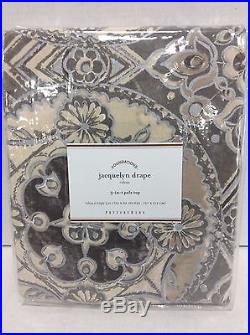 2 Pottery Barn Jacquelyn Medallion 3 n 1 Drapes Curtains Panels 50x96 Gray Lined