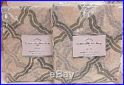 2 Pottery Barn Kendra Sheer Trellis Pole Pocket Drapes, 50 x 84, Blue, New