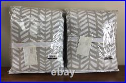 2 Pottery Barn Kids Broken Arrow Printed BLACKOUT Curtain Drape Panel Gray 44x84