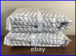 2 Pottery Barn Kids Broken Arrow Printed BLACKOUT Curtain Drape Panel Gray 44x84