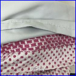 2 Pottery Barn Kids Curtains Panels Blackout Lining White Pink Polka Dots 44x84