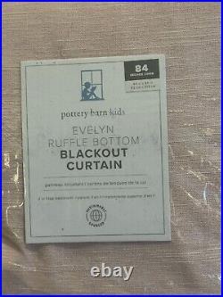 2 Pottery Barn Kids Evelyn Ruffle Bottom Blackout Curtains 84 Blush Pink New