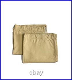 2 Pottery Barn Kids Khaki Duck Cotton Canvas Curtains Drapes Tan 84 Lined Brown
