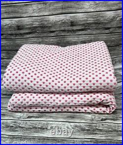 2 Pottery Barn Kids White pink Polka Dot blackout thick lined curtains 44 x 63