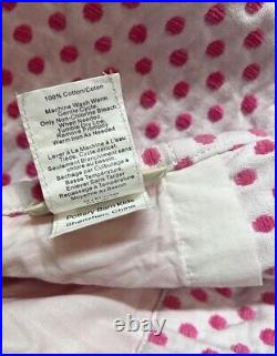 2 Pottery Barn Kids White pink Polka Dot blackout thick lined curtains 44 x 63
