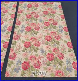 2 Pottery Barn Lined 3 in 1 Curtain Panels Marla 50x84 Floral Cottage Rose