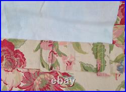 2 Pottery Barn Lined 3 in 1 Curtain Panels Marla 50x84 Floral Cottage Rose