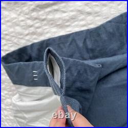 2 Pottery Barn Linen Blend Blackout Curtain Panels Navy Lined 50x84 READ