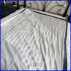 2 Pottery Barn Linen Blend Blackout Curtain Panels Navy Lined 50x84 READ