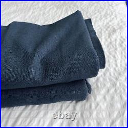2 Pottery Barn Linen Blend Blackout Curtain Panels Navy Lined 50x84 READ