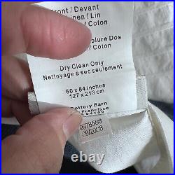 2 Pottery Barn Linen Blend Blackout Curtain Panels Navy Lined 50x84 READ