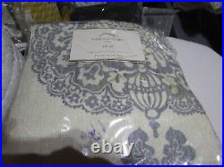 2 Pottery Barn Lucianna Medallion drapes curtains panels 84 blue New