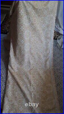 2 Pottery Barn Mustard YellowithTaupe Lined Curtains and 2 Ivory Sheer Curtain Set