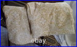 2 Pottery Barn Mustard YellowithTaupe Lined Curtains and 2 Ivory Sheer Curtain Set