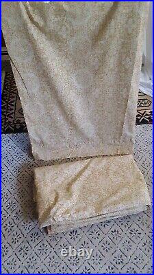 2 Pottery Barn Mustard YellowithTaupe Lined Curtains and 2 Ivory Sheer Curtain Set