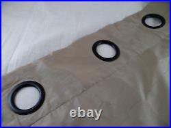 (2) Pottery Barn Panels Curtain Drape Bronze Brown Silk Lined Grommet Top 50x96