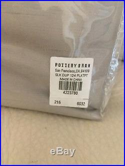 2 Pottery Barn Platinum Gray Silk Dupioni Drapes Panels Cotton Lining 50 X 124