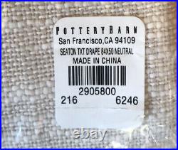 (2) Pottery Barn Seaton Textured Pole Drapes Curtains 50x84 Neutral New