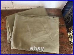 2 Pottery Barn Silk Dupioni Cotton Lined Drapes Curtains Olive Green PAIR 50x84