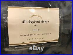 2 Pottery Barn Silk Dupioni Drape Lagoon Blue Curtains 50 124 Cotton Lining Navy
