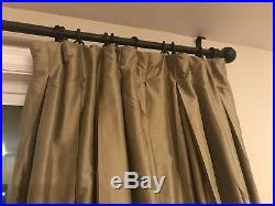 2 Pottery Barn Silk Dupioni Drapes 50x96 Inverted Pleat Fully Lined Color Clay