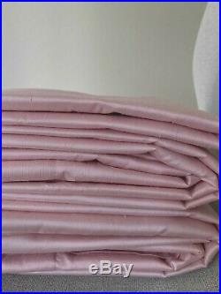 (2) Pottery Barn Silk Dupioni Drapes Curtains Panels Cotton Lining 44x 96 Pink