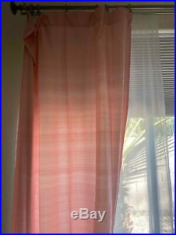 (2) Pottery Barn Silk Dupioni Drapes Curtains Panels Cotton Lining 44x 96 Pink