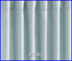 2 Pottery Barn Silk Dupioni Pole Pocket BLACKOUT Drapes50x108 PORCELAIN BLUE