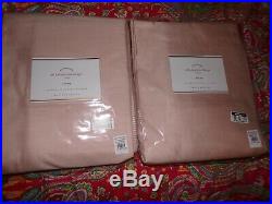 2 Pottery Barn Silk Dupioni Pole Pocket Drapes, 108, Cotton Lined, Soft Rose
