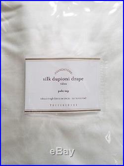 2 Pottery Barn Silk Dupioni Pole Pocket Drapes 50 X 84 WHITE
