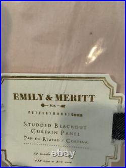 2 Pottery Barn Teen Emily & Meritt Studded Blackout Curtain Nude Blush 84#1377