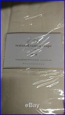 2 Pottery Barn Textured Cotton drapes Curtains tie top ivory 48 84 New